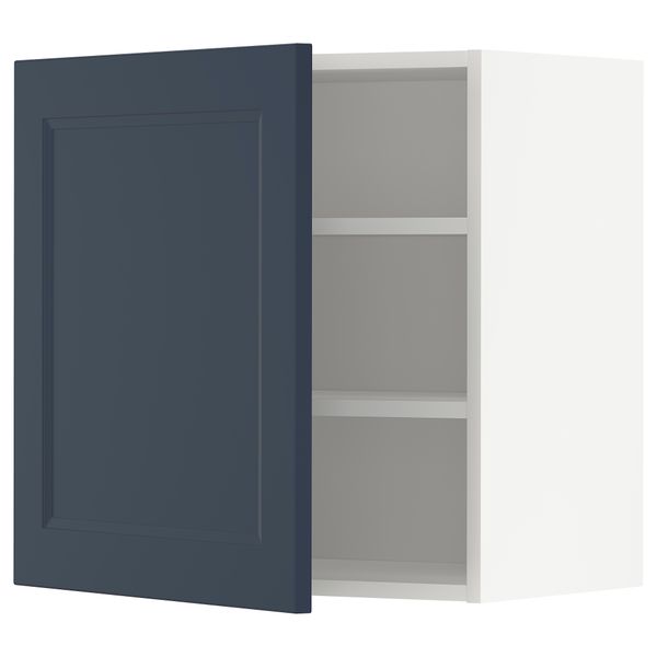 Навесной шкаф с полками, белый Axstad, матовая поверхность синий, 60x60 см IKEA METOD МЕТОД 994.674.24 - фото 1