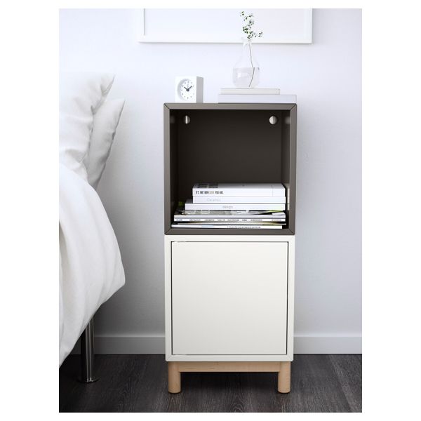 Комбинация шкафов с ножками, белый, темно-серый 35x35x80 см IKEA ЭКЕТ 191.907.31 - фото 2