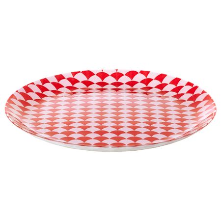 Тарелка ВИНТЕР 2018, с рисунком, красный (26 см)