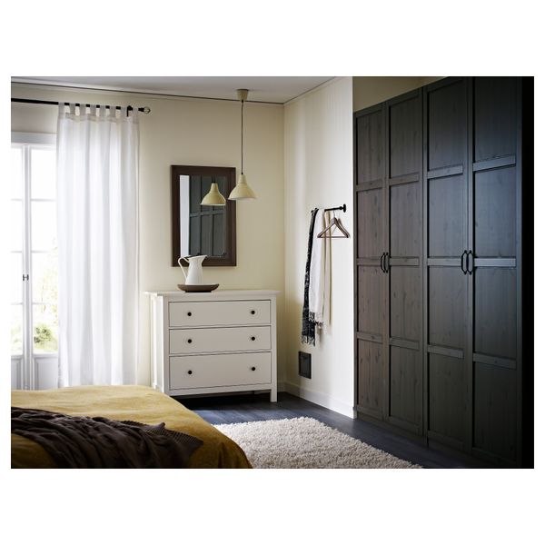 Дверца с петлями ХЕМНЭС, черно-коричневый (50x229 см) - схема-чертеж с размерами