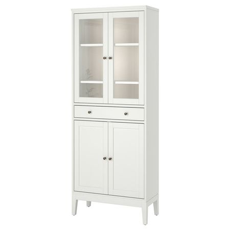 IDANÄS Высокий шкаф с дверцами и 1 ящиком - белый 81x39x211 см
