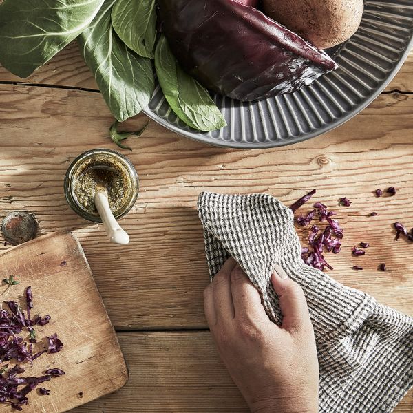 Салфетка кухонная, серый-бежевый 30x30 см IKEA MARIATHERES МАРИАТЕРЕС 704.795.97 - фото 3