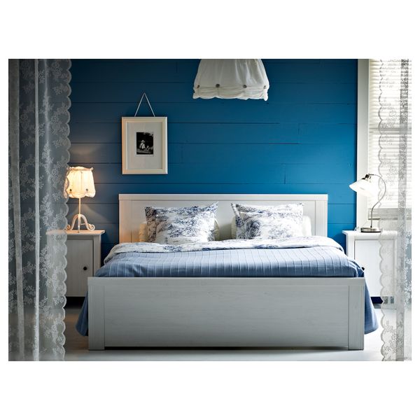 Каркас кровати с 4 ящиками БРУСАЛИ, белый - схема-чертеж с размерами