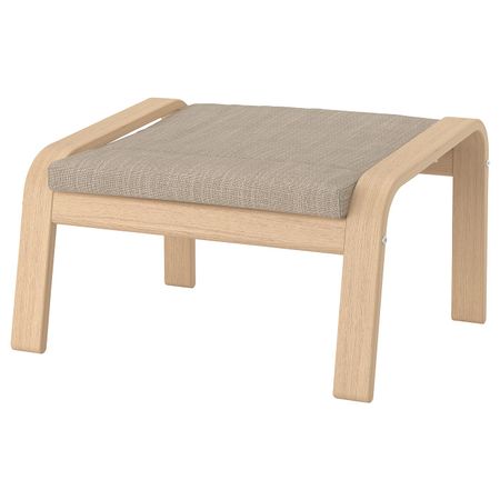 Табурет для ног, дубовый шпон, беленый, Хилларед бежевый IKEA ПОЭНГ 492.875.19