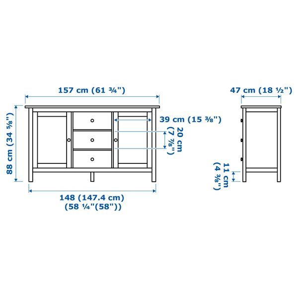 IKEA, дополнительный ракурс - схема-чертеж с размерами