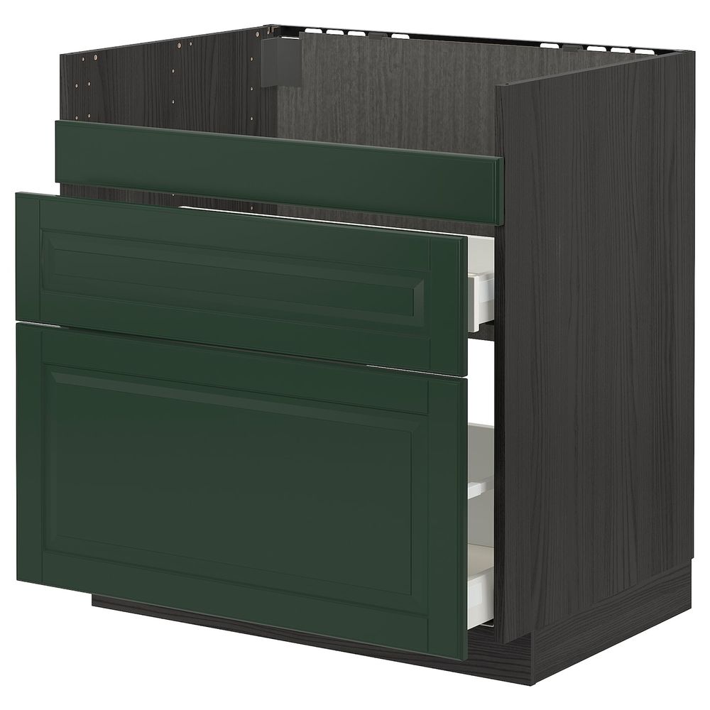 Напольный шкаф для мойки ХАВСЕН/3фасада/2ящ, черный/Будбин темно-зеленый 80x60 см IKEA МЕТОД / МАКСИМЕРА 393.145.23 - схема-чертеж с размерами