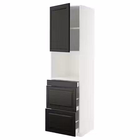 METOD / MAXIMERA Высокий шкаф д/СВЧ/дверца/3ящика