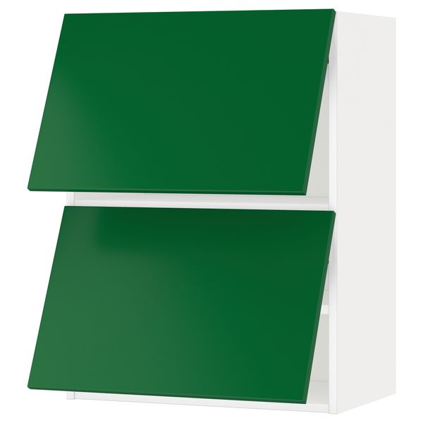Навесной шкаф, 2 дверцы, горизонтальный МЕТОД, белый, Флэди зеленый - схема-чертеж с размерами