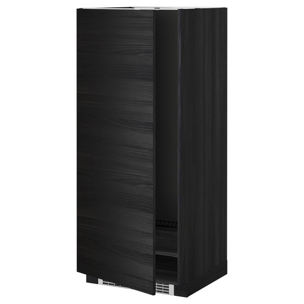 Высокий шкаф для холодильник/мороз, черный, Тингсрид черный 60x60x140 см IKEA МЕТОД 092.333.59 - фото 1