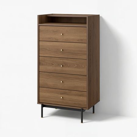 RÅDMANSÖ Комод с 5 ящиками - коричневый под грецкий орех 70x48x132 см