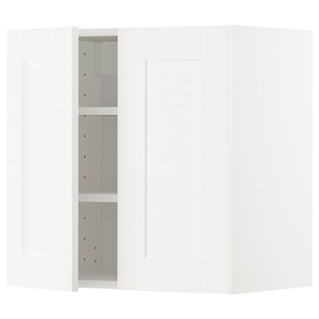 Навесной шкаф с полками/2дверцы, белый/Сэведаль белый 60x60 см IKEA METOD МЕТОД 993.004.67