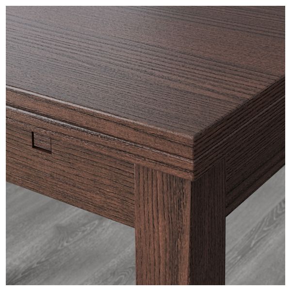 Стол и 4 стула БЬЮРСТА / ХЕНРИКСДАЛЬ, коричневый, Глосе черный (140 см) - фото 3