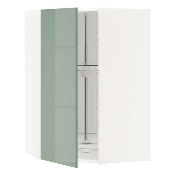 Угловой навесного шкаф с вращающейся секц, белый, Калларп светло-зеленый, 68x100 см IKEA МЕТОД 292.455.49 - схема-чертеж с размерами