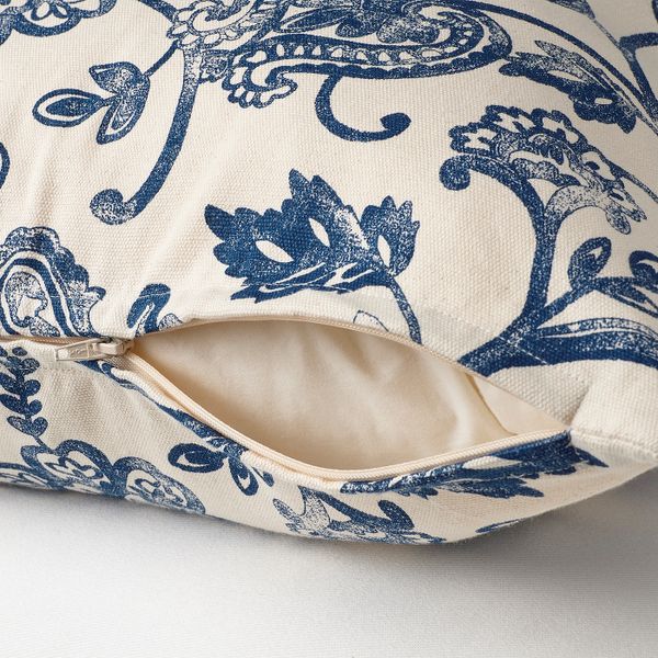 Чехол на подушку, неокрашенный/синий 50x50 см IKEA JUNIMAGNOLIA ЮНИМАГНОЛИЯ 705.017.77 - фото 2