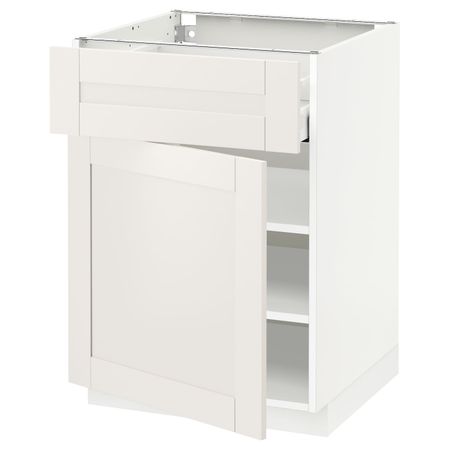 Напольный шкаф с ящиком/дверцей, белый/Сэведаль белый 60x60 см IKEA METOD МЕТОД / MAXIMERA МАКСИМЕРА 994.445.31