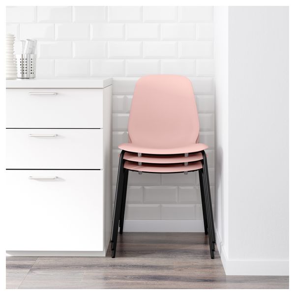 Стул ЛЕЙФ-АРНЕ, розовый, Брур-Инге черный - фото 3