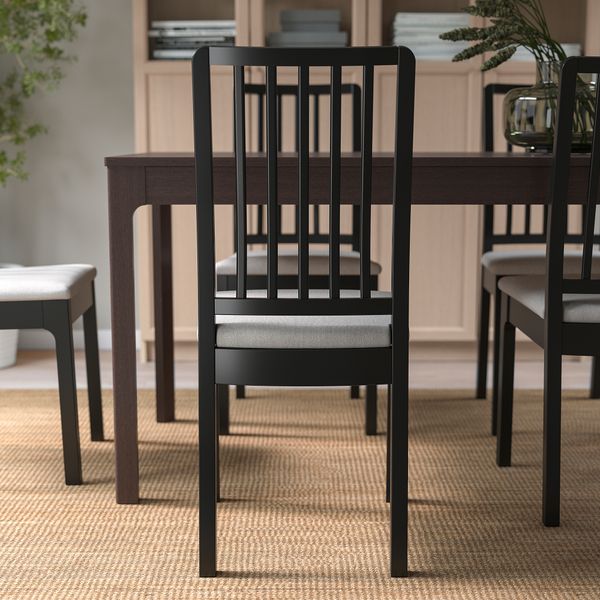 Стул, черный, Orrsta светло-серый IKEA EKEDALEN ЛЕН ЭКЕДАЛЕН 004.343.95 - фото 4