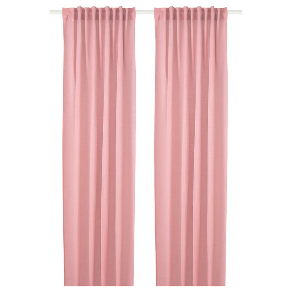 Гардины, 2 шт., 145x300 см, светло-красный IKEA HILJA 704.630.30 - фото 1