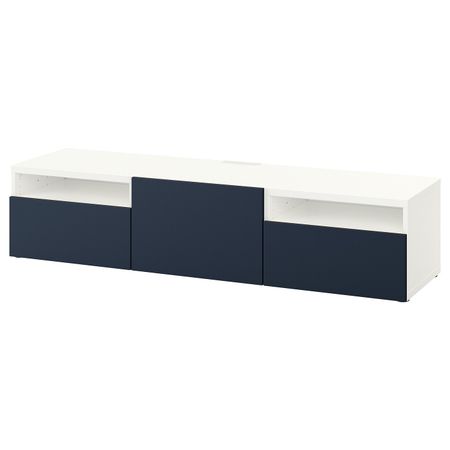 Тумба под ТВ, белый, Нотвикен синий, 180x42x39 см IKEA БЕСТО 892.986.67