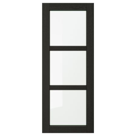 Стеклянная дверь, черная морилка 40x100 см IKEA LERHYTTAN ЛЕРХЮТТАН 103.565.18