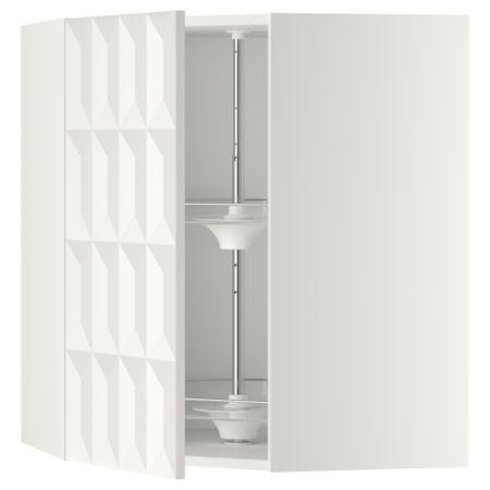 Угловой навесной шкаф с вращающейся секцией МЕТОД, белый, Гэррестад белый