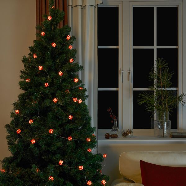 Светодиодная гирлянда, 15 лампочек, с батарейным питанием, подарочная коробочка IKEA STRÅLA СТРОЛА 705.626.95 - схема-чертеж с размерами