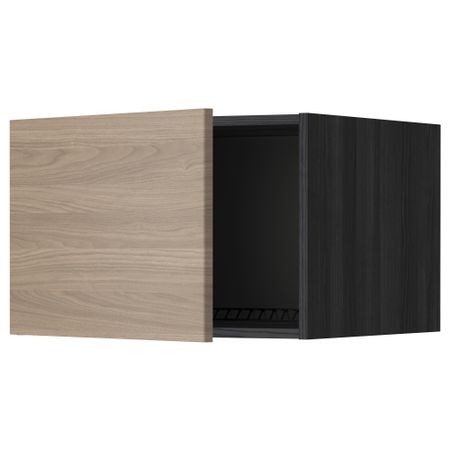 Верхний шкаф на холодильник, морозильник МЕТОД, черный, Брокхульт светло-серый