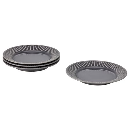 Тарелка десертная, 21 см, фаянс серый IKEA STRIMMIG 805.056.47
