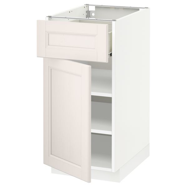 Напольный шкаф с ящиком, дверью МЕТОД / ФОРВАРА, белый, Лаксарби белый - схема-чертеж с размерами