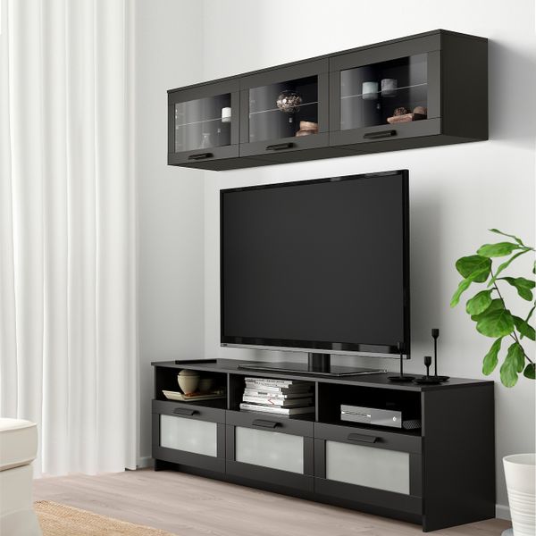 Шкаф для ТВ, комбинация, черный 180x41x190 см IKEA BRIMNES БРИМНЭС 293.968.35 - фото 2