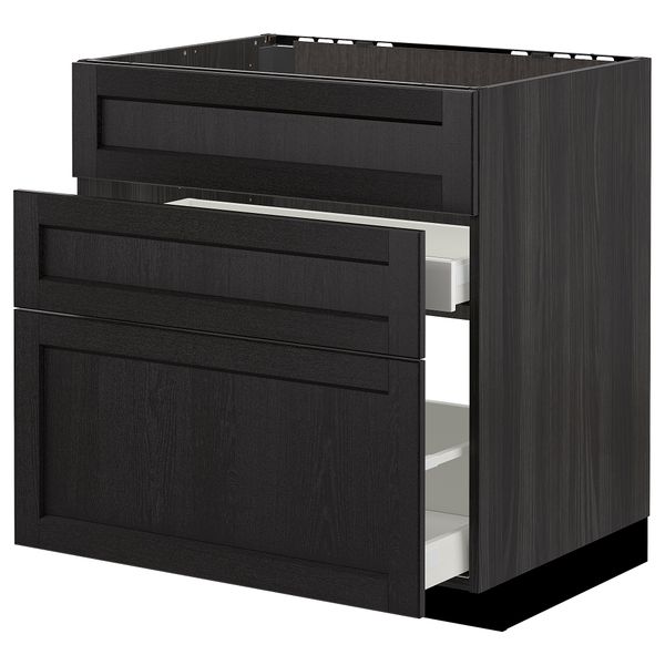 Напольный шкаф под мойку + 3 фронтальных панель, 2 ящика, 80x60 cm IKEA METOD МЕТОД, MAXIMERA МАКСИМЕРА 592.601.09 - фото 2