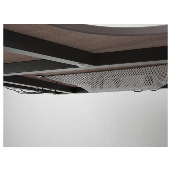 Угловой письменный стол левосторонний БЕКАНТ, серый, черный (160x110 см) - фото 5