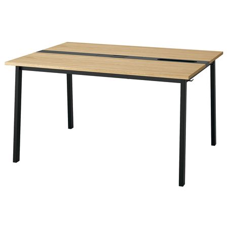 MITTZON Конференц-стол - дубовый шпон/чёрный 140x108x75 см
