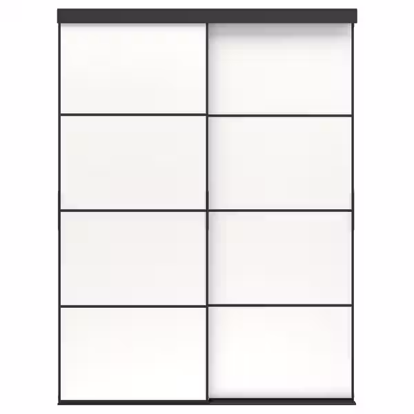 SKYTTA / MEHAMN Дверь раздвижная, комбинация - чёрный/двусторонний белый 152x205 см - фото 1