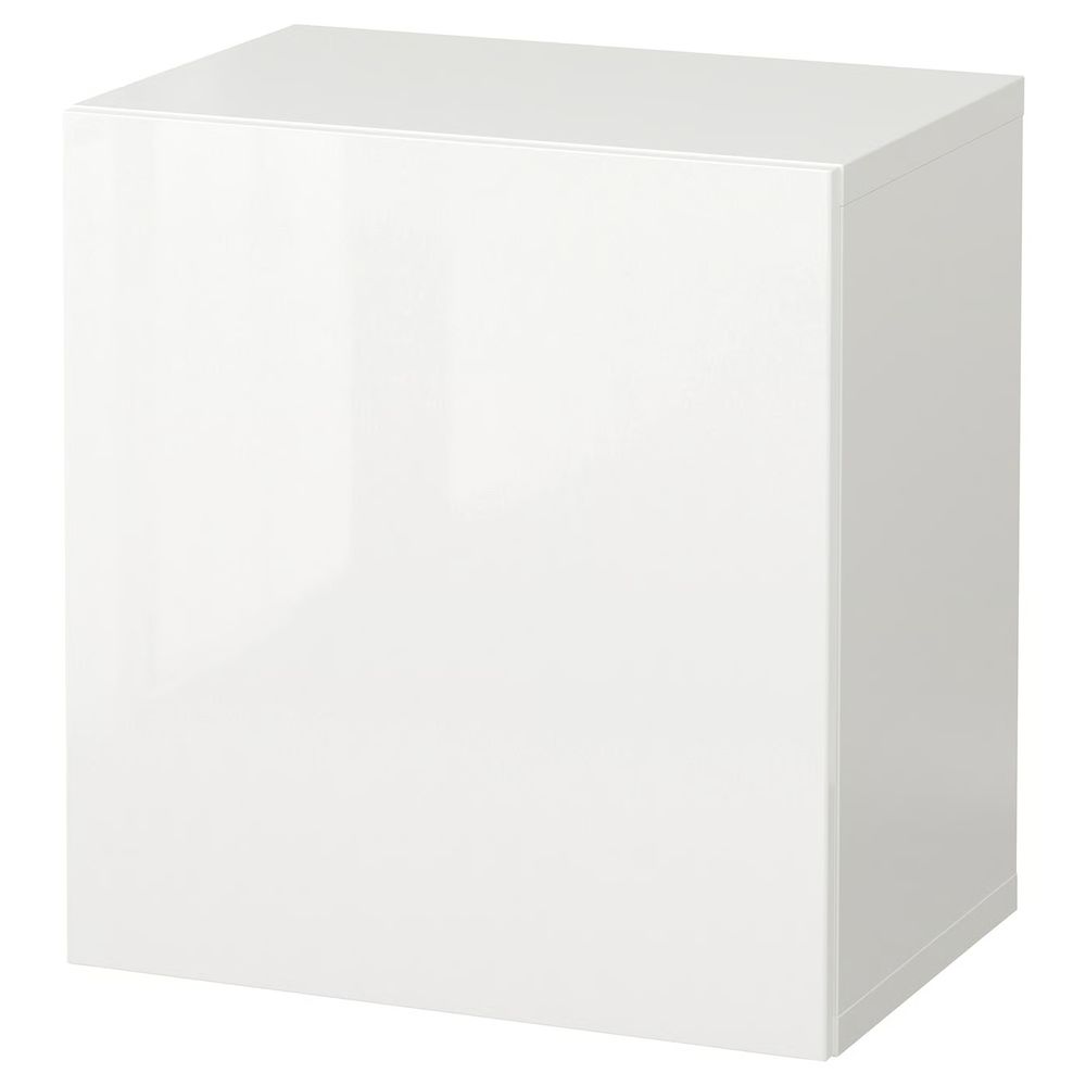 BESTÅ Комбинация настенных шкафов - белый/Selsviken белый 60x42x64 см - фото 1