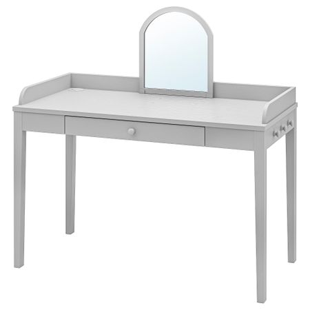 Письменный стол с зеркалом, светло-серый, 122x60 см IKEA SMYGA 594.440.95