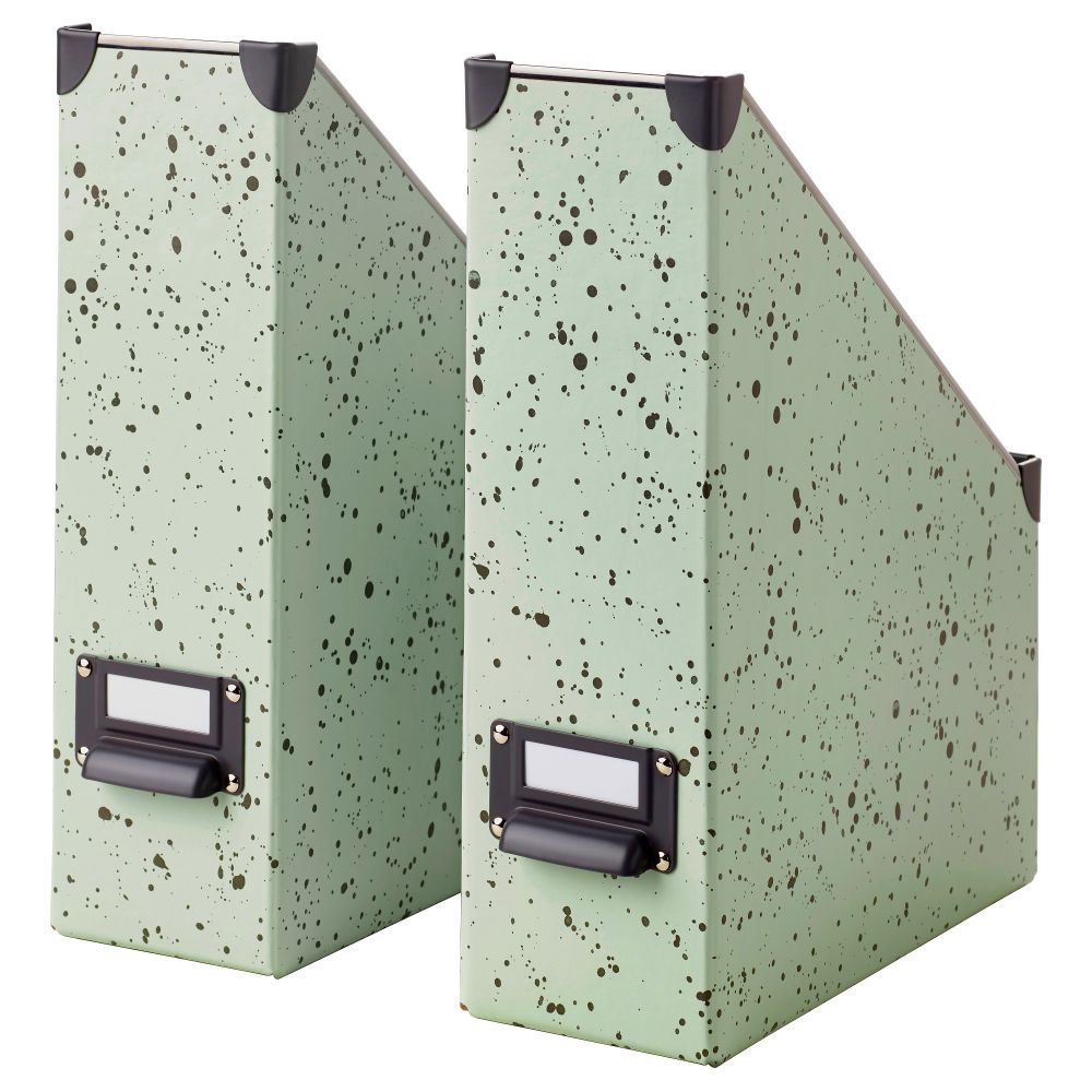 Подставка для журналов ФЬЕЛЛА, светло-зеленый, в горошек - фото 1