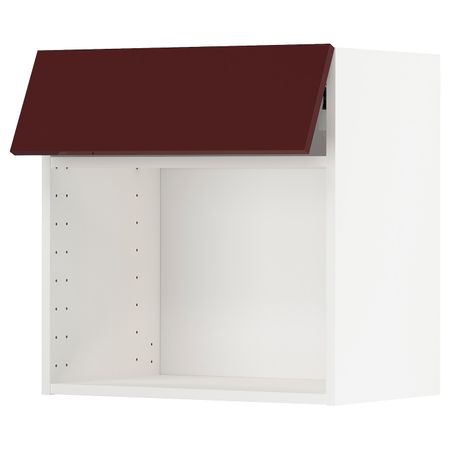 Навесной шкаф для СВЧ-печи, белый Калларп/глянцевый темный красно-коричневый 60x60 см IKEA METOD МЕТОД 093.917.06