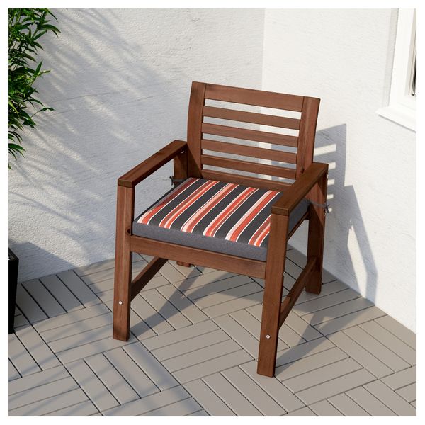 Подушка на садовый стул ЭКЕРОН, черный, полоска (50x50 см) - фото 2