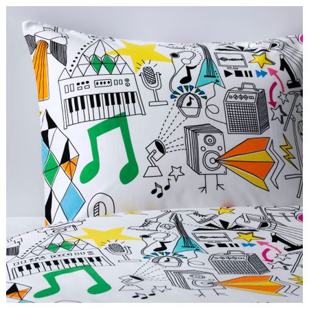 Пододеяльник и 1 наволочка СИЛЬВЕРОГА, белый, разноцветный (150x200/50x70 см)