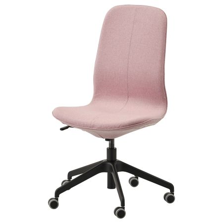 Рабочий стул, Гуннаред светлый коричнево-розовый/черный IKEA LÅNGFJÄLL ЛОНГФЬЕЛЛЬ 893.863.67