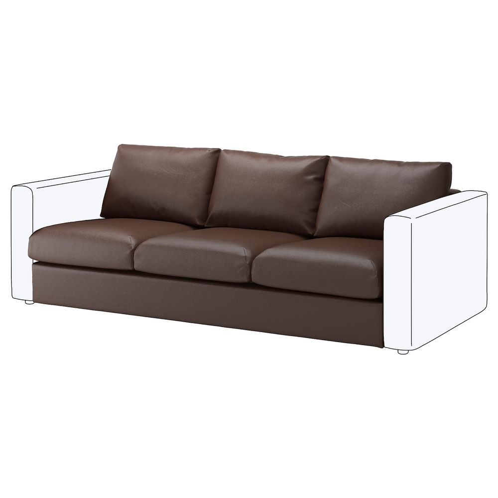 3-местная секция, Фарста темно-коричневый IKEA ВИМЛЕ 203.593.14 - схема-чертеж с размерами