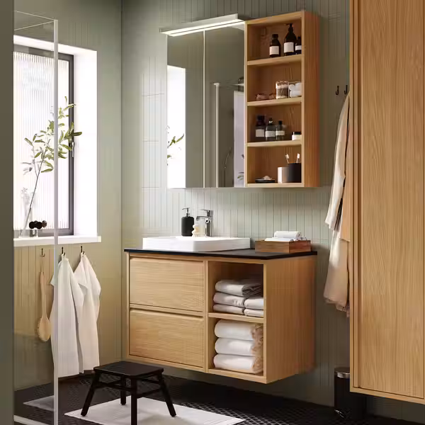 ÄNGSJÖN ЭНГШЁН / BACKSJÖN БАККШЁН Шкаф п-раковину/раковина/смеситель - фото 2