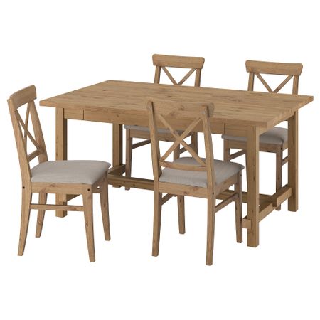 Стол и 4 стула IKEA INGOLF ИНГОЛЬФLF ИНГОЛЬФ, NORDVIKEN НОРДВИКЕН 195.716.36
