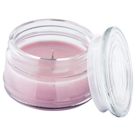 Ароматическая свеча в стакане ЛУГГА, Цветение розовый (7.5 см)