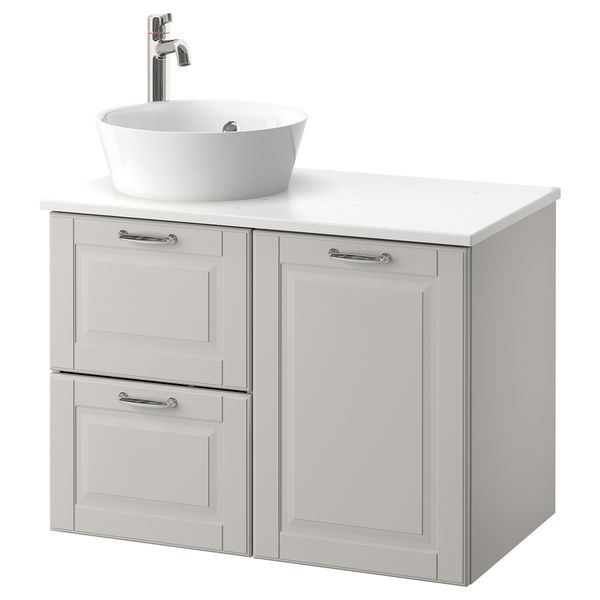 Шкаф со столешницей 40см раковина ГОДМОРГОН/ТОЛКЕН / КАТТЕВИК, светло-серый - фото 1