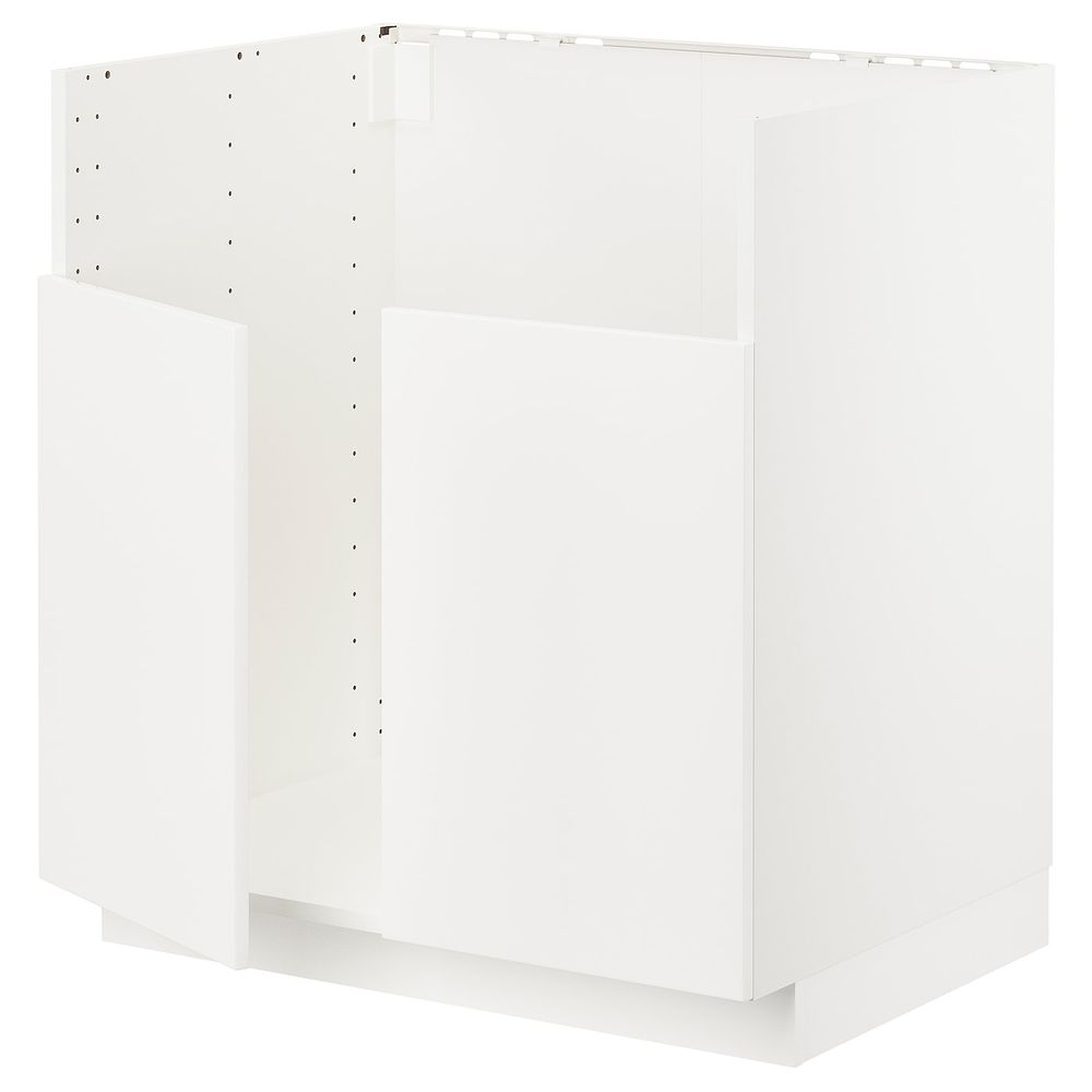 Шкаф для двойной мойки БРЕДШЁН, белый/Веддинге белый 80x60 см IKEA METOD МЕТОД 492.877.36 - схема-чертеж с размерами