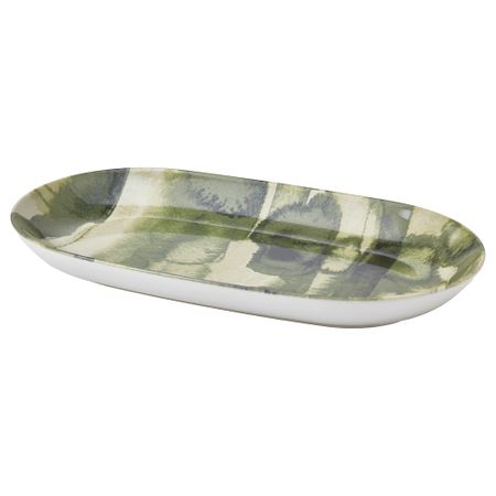 Блюдо, с рисунком зеленый, 32x18 см IKEA NÄBBFISK 005.715.56