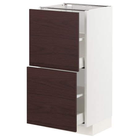 Напольный шкаф с 2 ящиками, 40x37 cm IKEA METOD МЕТОД, MAXIMERA МАКСИМЕРА 693.342.80