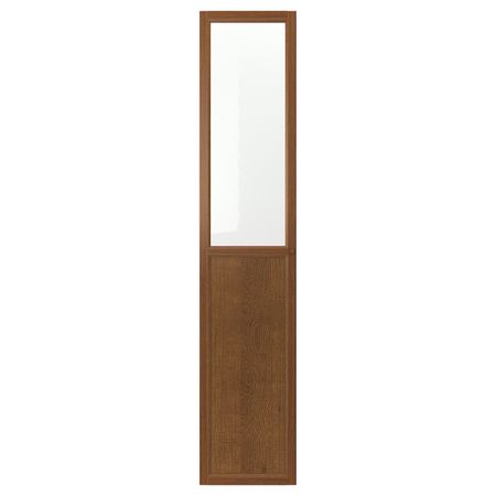 Панельная, стекляная дверца, коричневый ясеневый шпон 40x192 см IKEA OXBERG ОКСБЕРГ 503.834.16